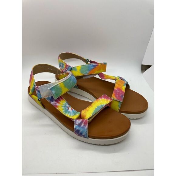 JELLYPOP RAINBOW TYD DYE QUESTS SANDALS
WOMENS Size 8.5 - Picture 1 of 12